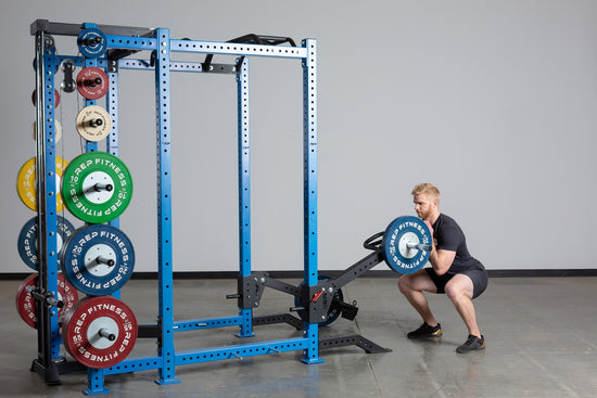 Man lifting on a REP power rack