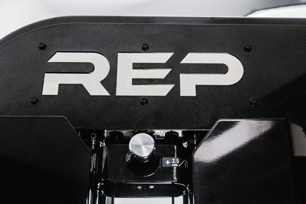 REP logo and drop-down add-on weight for the black version of Arcadia™ max