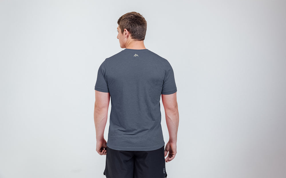 Back of the Heather Navy Daily Driver 2.0 USA Tee