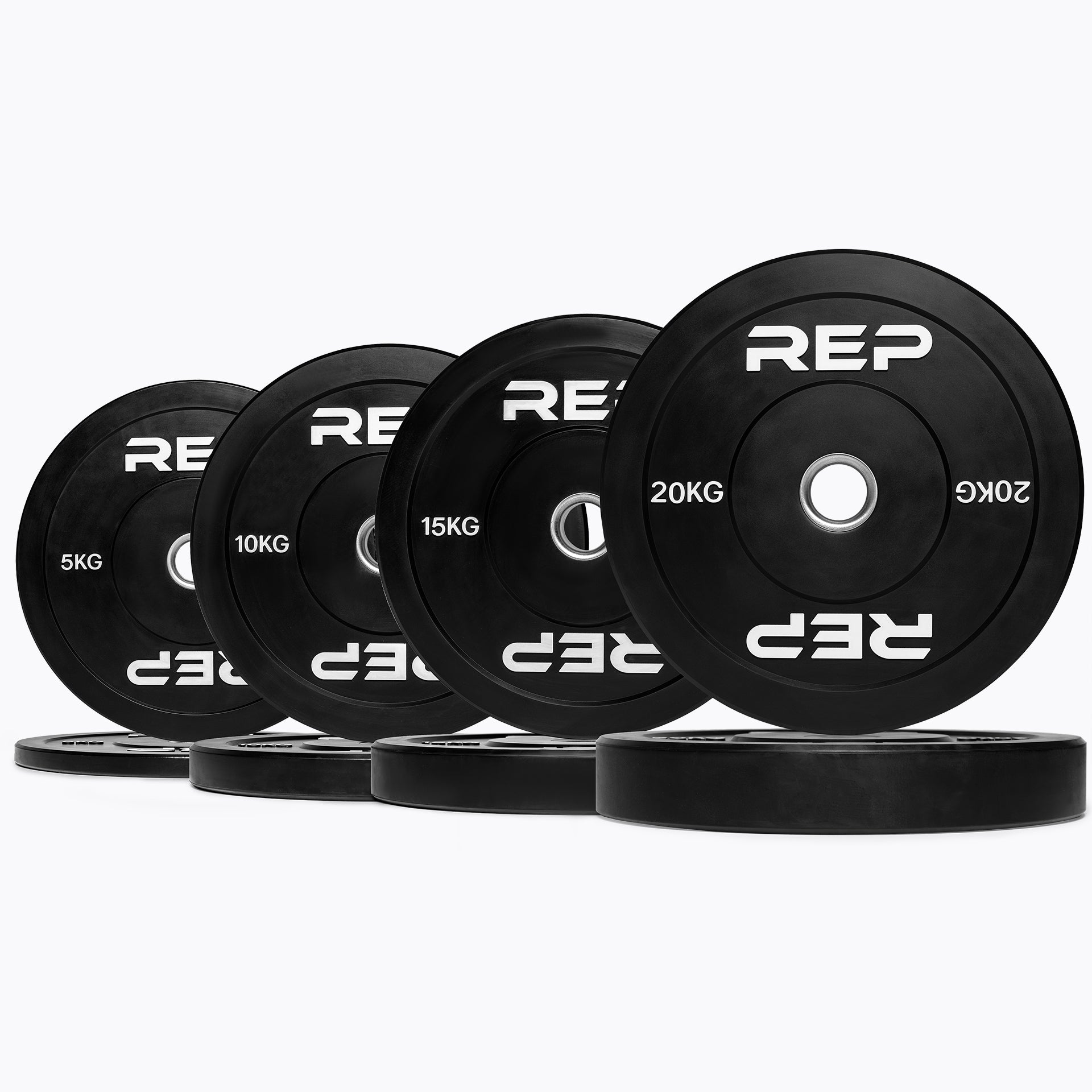 Black Bumper Plate Sets KG REP Fitness Weightlifting