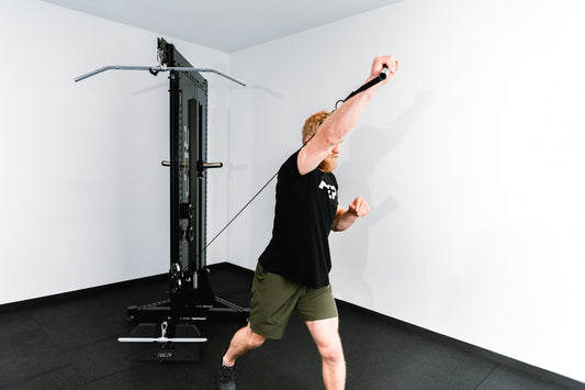 Man lifting on a functional trainer
