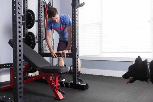 Lifter setting safeties on power rack