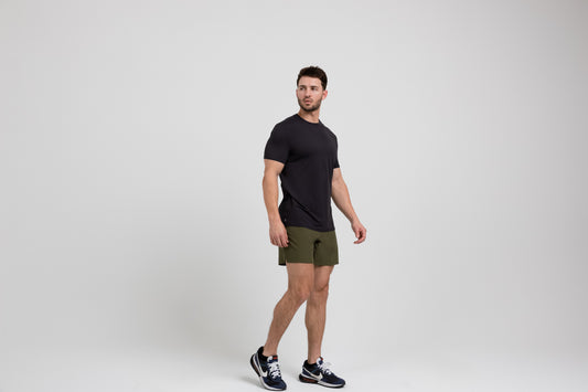 Athlete walks backwards