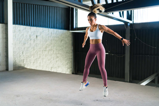 Athlete tackles burpees.