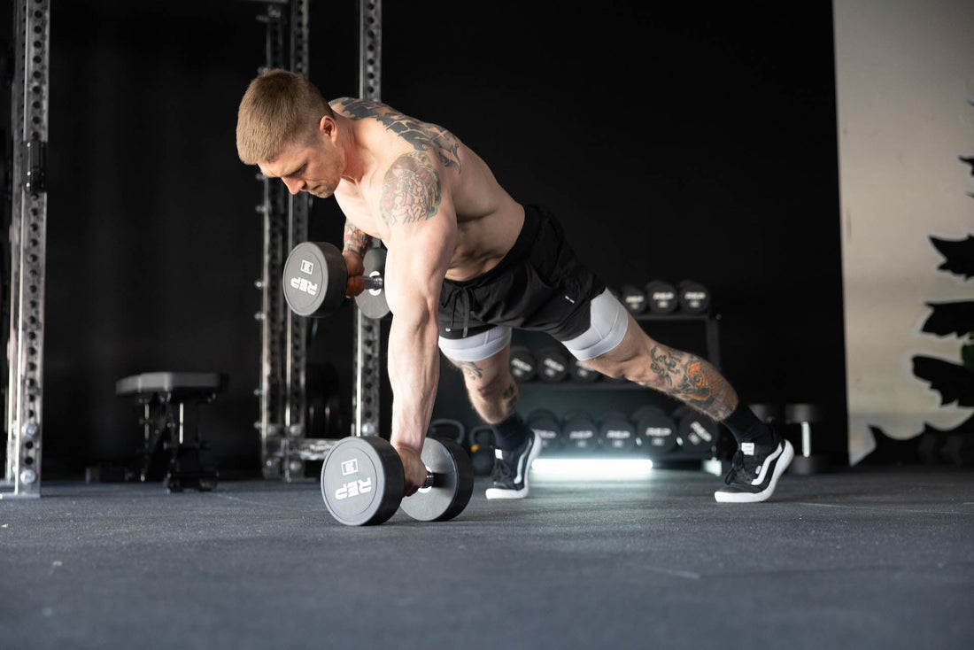 Man working out with dumbbells