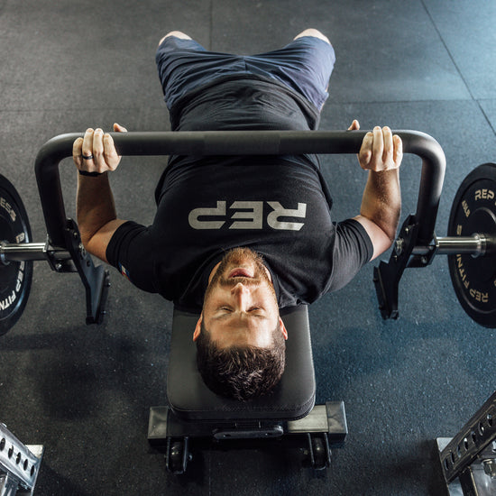 Lifter benching with the open trap bar