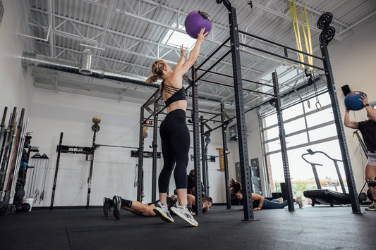 Woman using a commercial rig