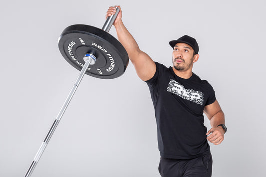 Lifter using a landmine press