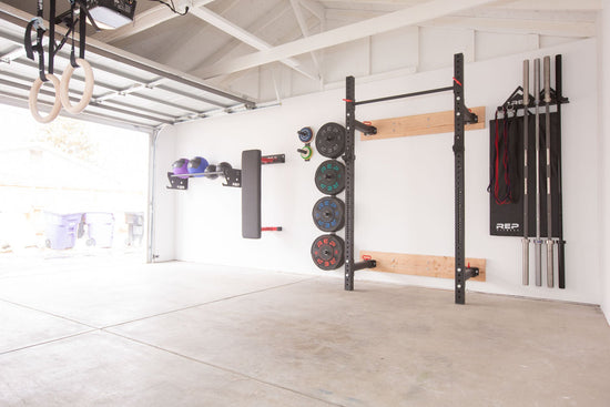 A compact garage gym