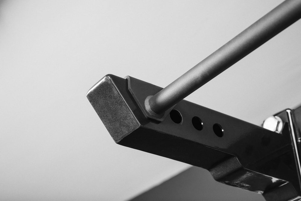 Close-up of Pull-Up Bar Extension Bracket with Ares 2.0 4-Post Pull-Up Bar