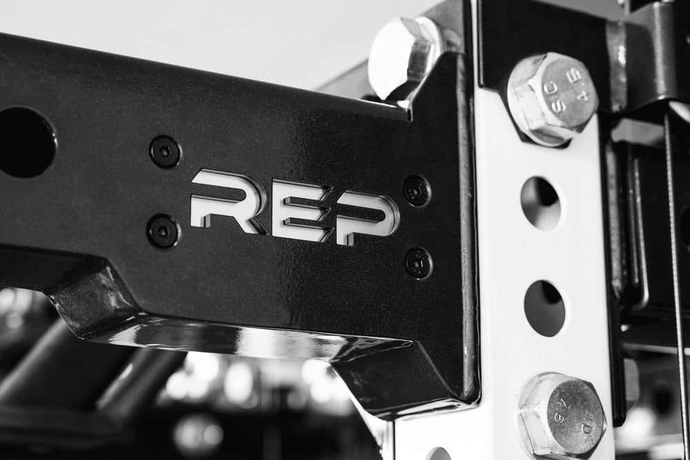 Close-Up of Pull-Up Bar Extension Brackets with REP branding