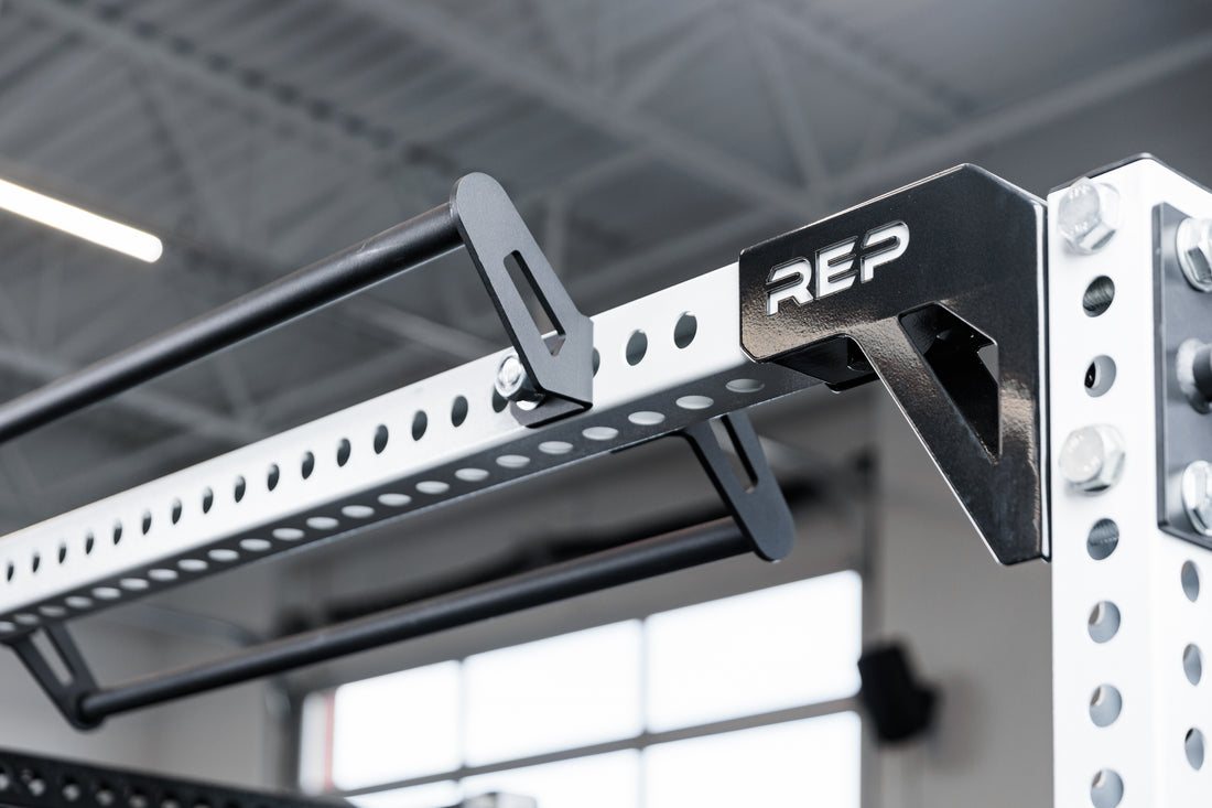 The REP Fitness Crossmember Pull-Up Bar on an 82 inch crossmember