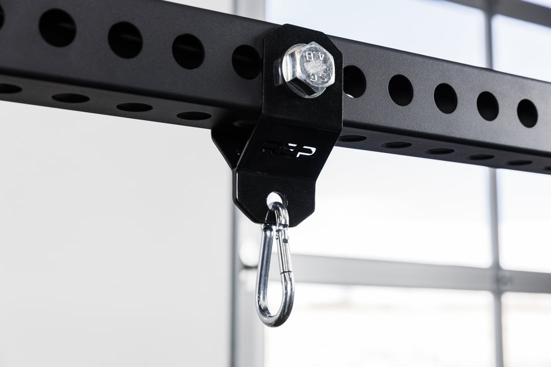 The REP Fitness Shackle attached to a PR-5000 crossmember