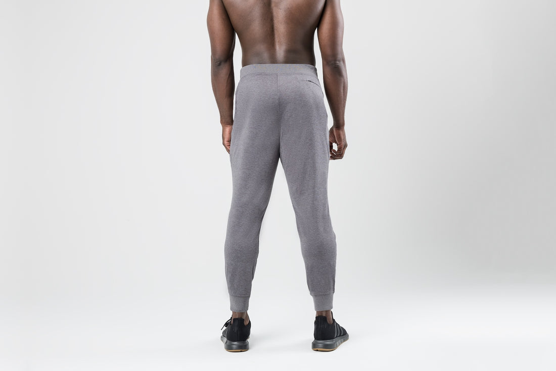 The REP Fitness Men's Apollo Joggers in Heather Cool Gray back