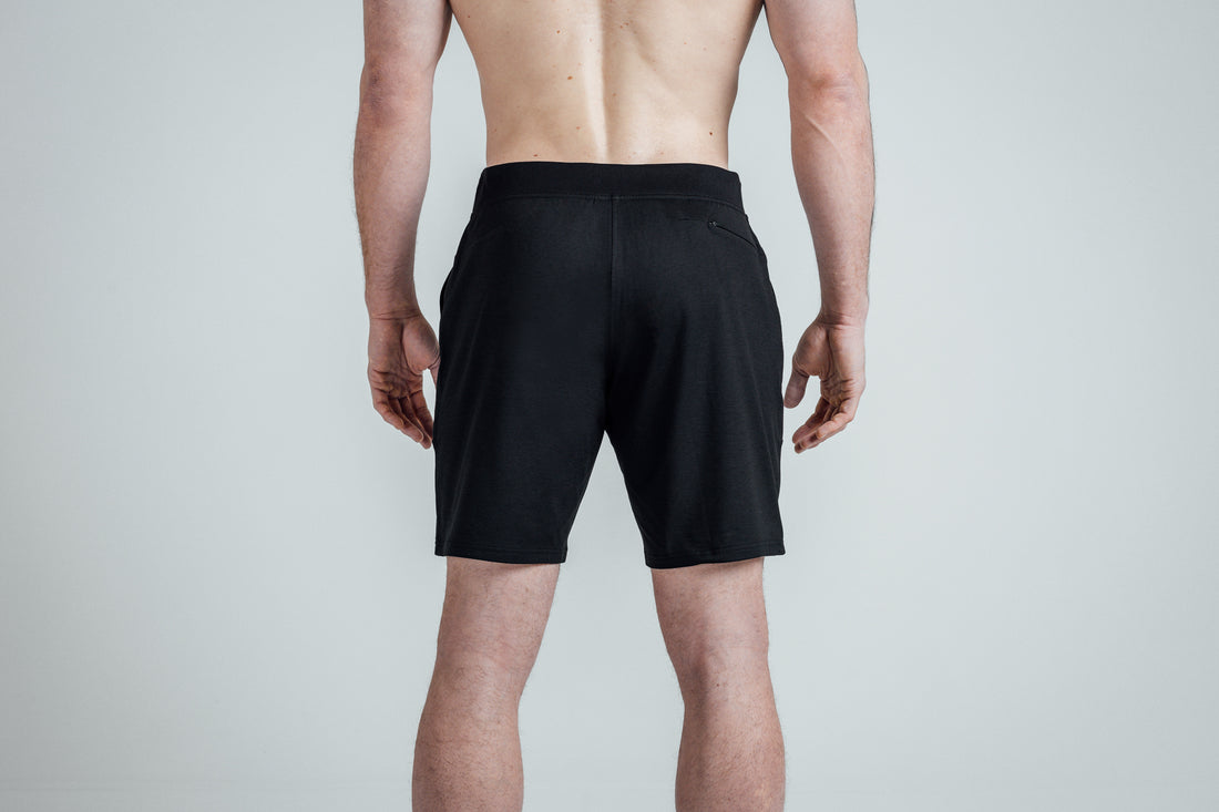 The REP Fitness Men's Apollo Shorts in Heather Black/Cool Gray back