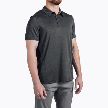 Men's Audax Polo in heather black