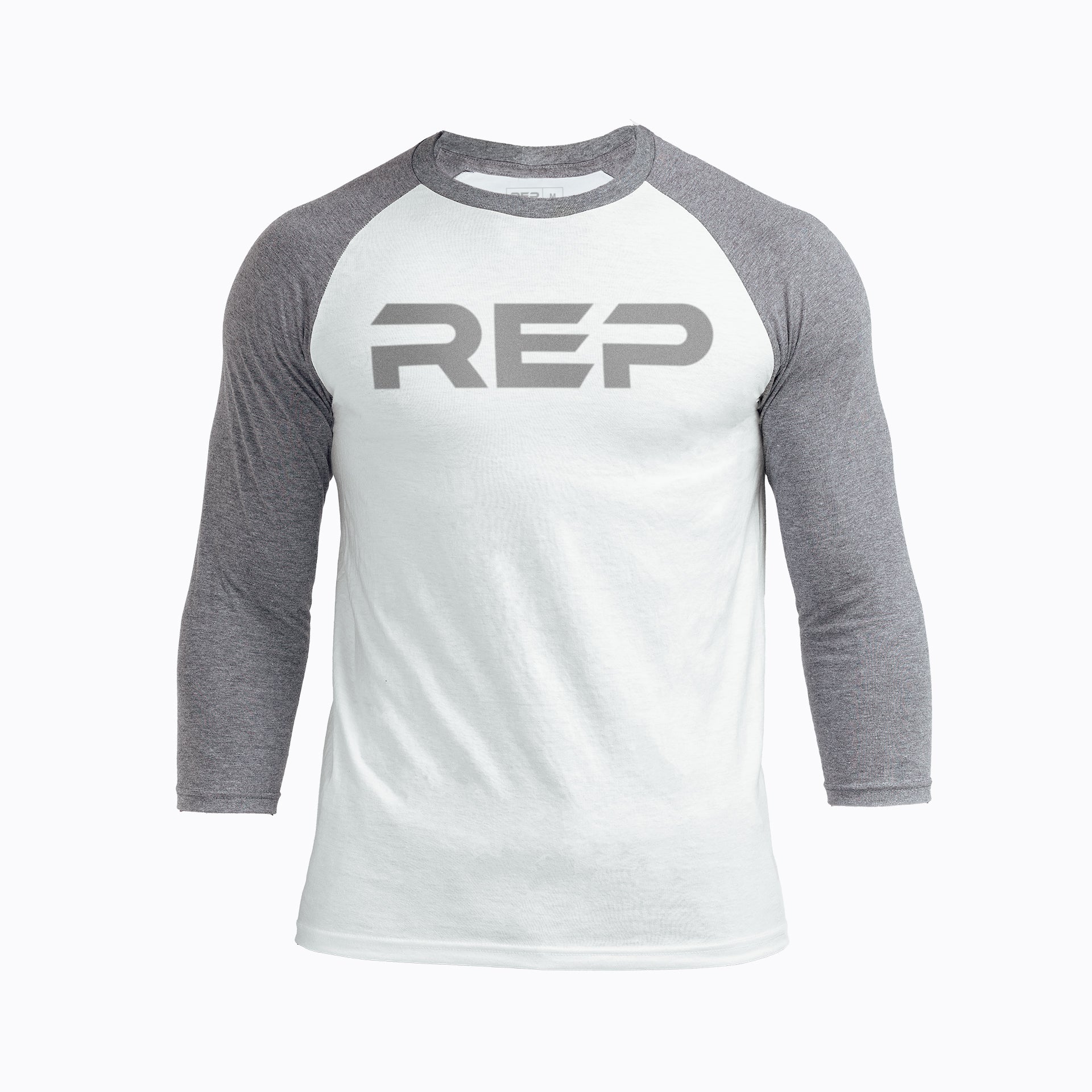 White/Gray Daily Driver 3/4 Sleeve Tri-Blend Crew