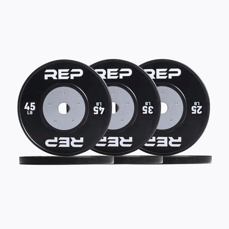 REP Fitness Black Competition Bumper Plate 210lb set