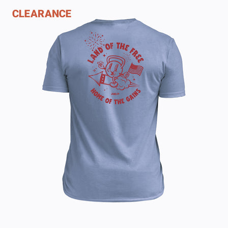 Clearance Men's Liberty Bell Tri-Blend Crew T-Shirt in Blue