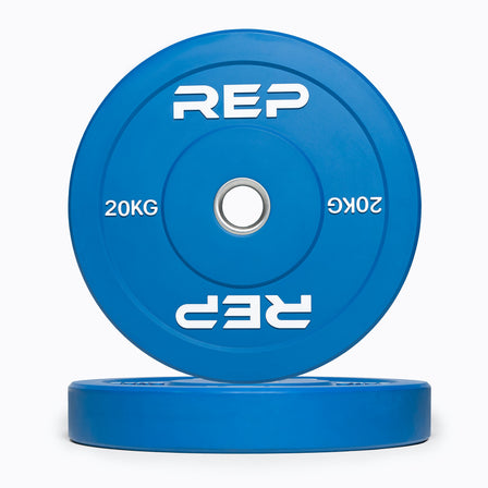 Pair of REP gray 5kg colored bumper plates.