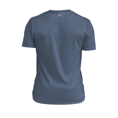 The REP Fitness Men's Daily Driver 2.0 Tri-Blend Crew T-Shirt in Heather Navy/Silver back