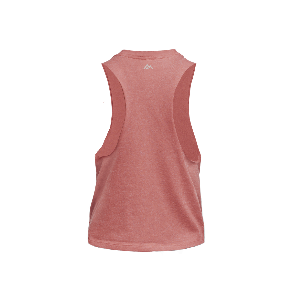 The REP Fitness Women's Daily Driver Cropped Dual-Blend Tank in Heather Mauve/Silver back