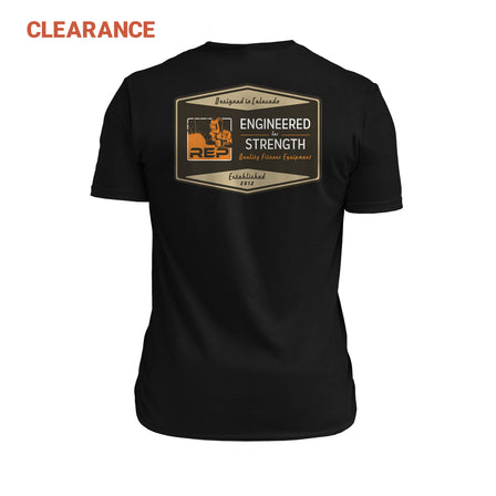 The REP Fitness Men's  Engineered Tri-Blend Crew T-Shirt on Clearance in Heather Black/Tan