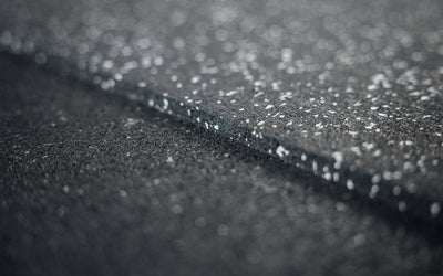 Close up of Grey Fleck Rubber Flooring