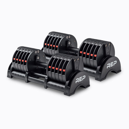 Pair of 15kg REP Fitness QuickDraw Adjustable Dumbbells (KG)