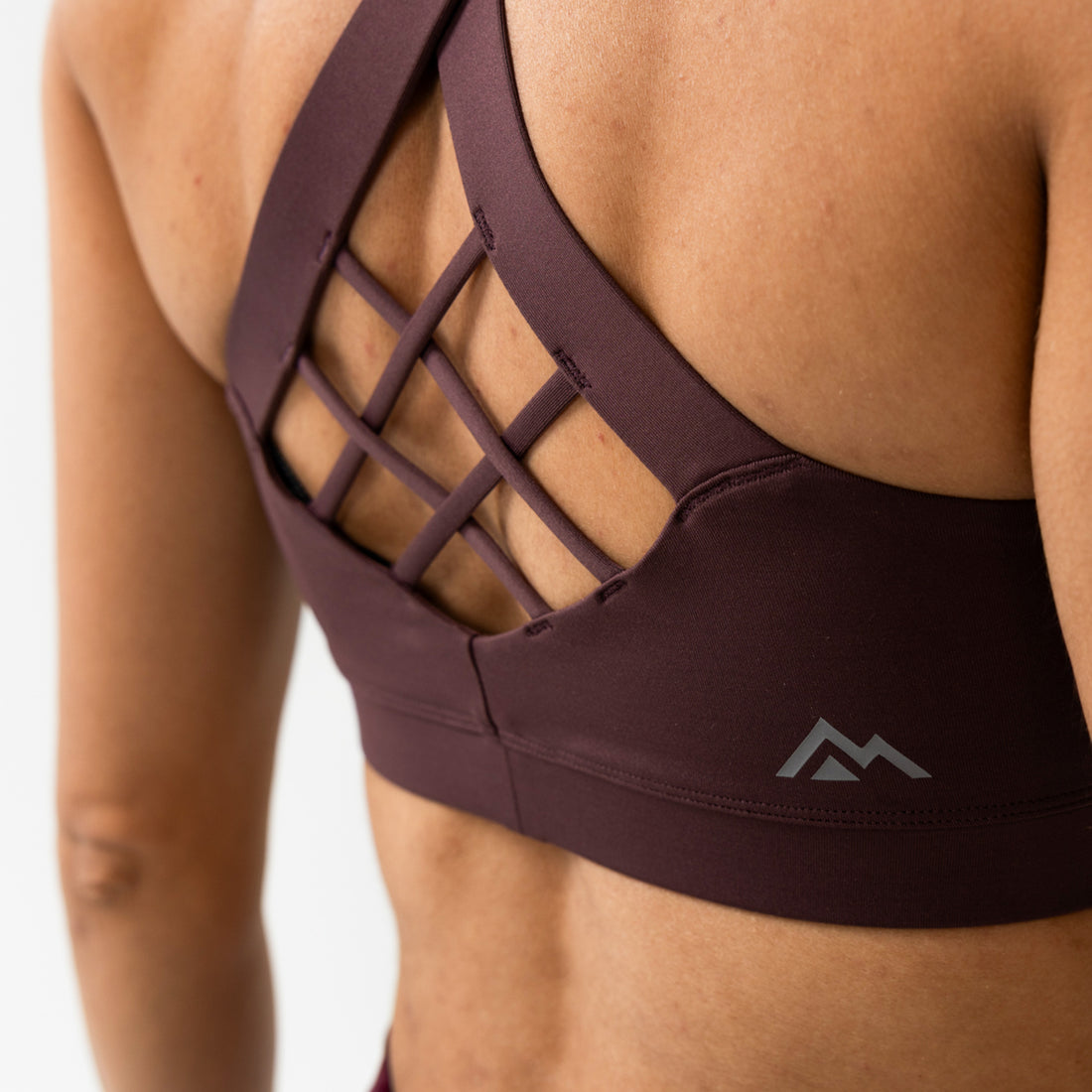 The REP Fitness Women's Lattis Sports Bra in Cocoa Powder back