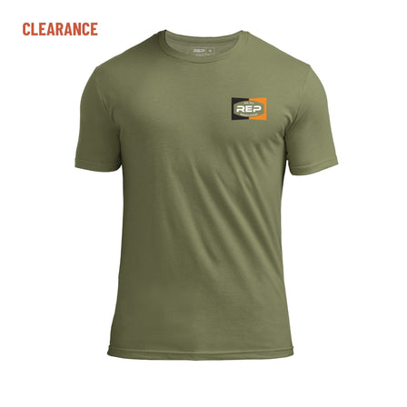 REP Men’s Ignition Tri-Blend Crew T-Shirt on Clearance in Heather Olive/White