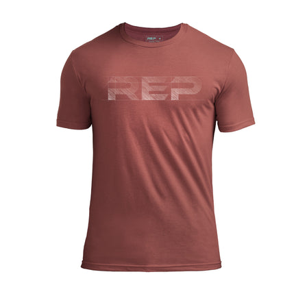 REP fitness blueprint Tri-Blend Crew t-shirt in Heather Russet/White