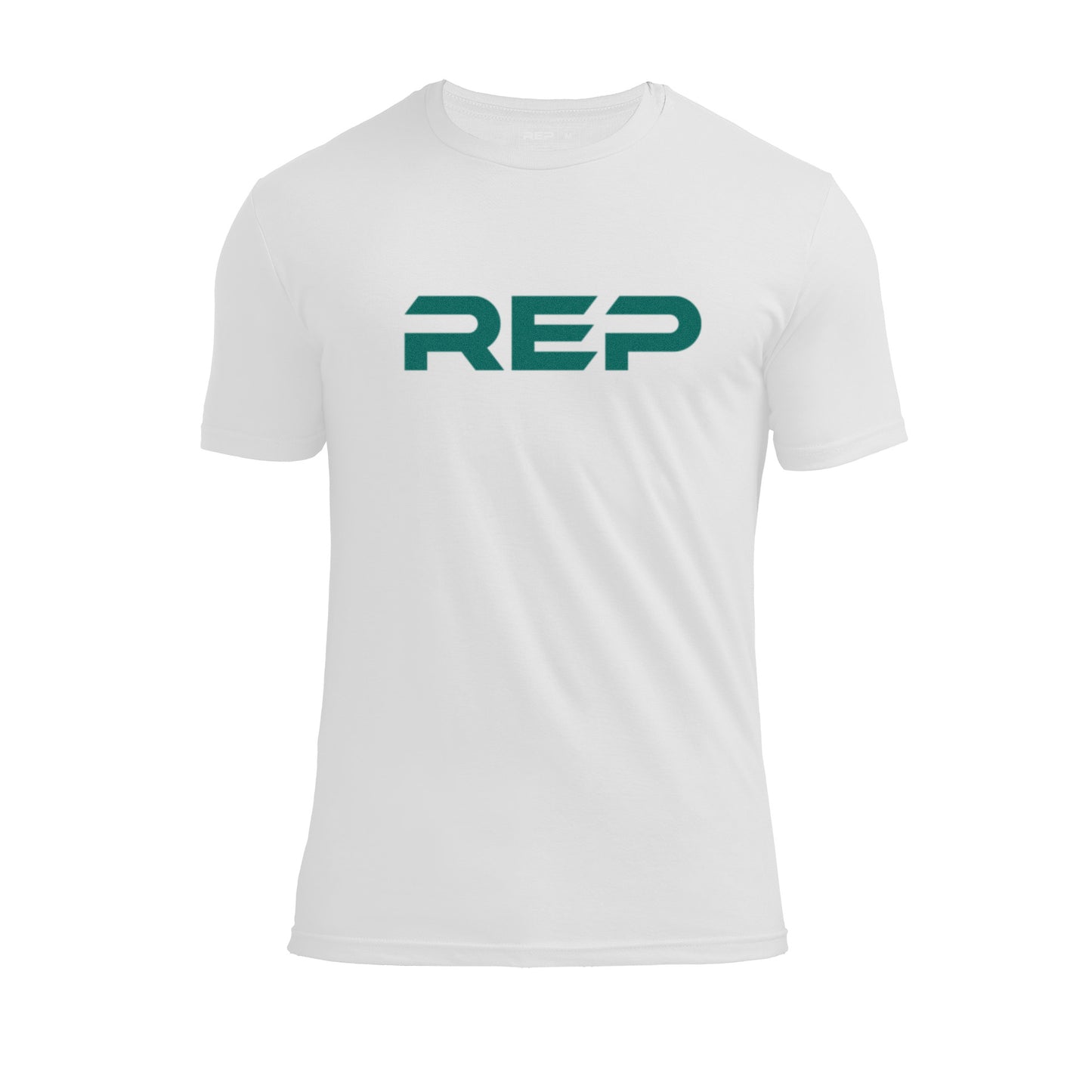 The REP Fitness Men's Daily Driver 2.0 Tri-Blend Crew T-Shirt in White/Green