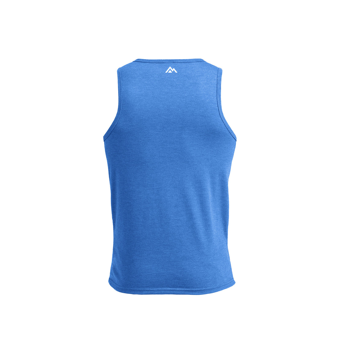 The REP Fitness Men's Daily Driver Tri-Blend Tank in Heather Azure/White back
