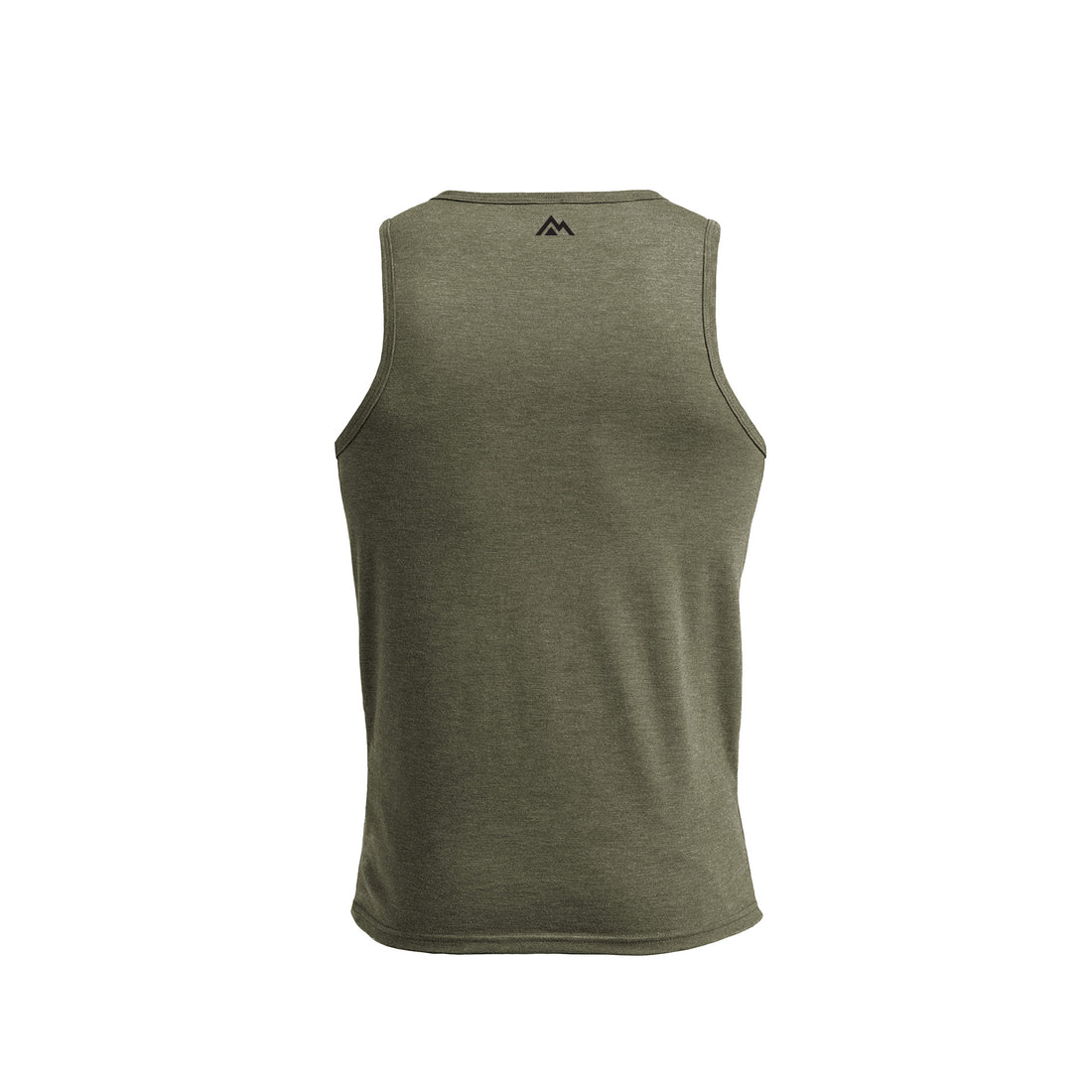The REP Fitness Men's Daily Driver Tri-Blend Tank in Heather Olive/Black back