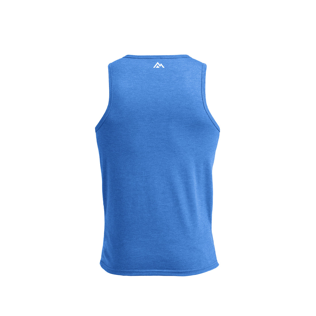 The REP Fitness Men's Rise Tri-Blend Tank in Heather Azure/Red back