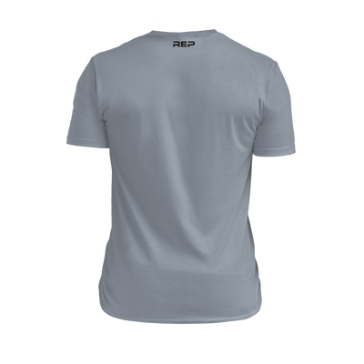The REP Fitness Summit Tri-Blend Crew T-Shirt in Heather Flint/Black back