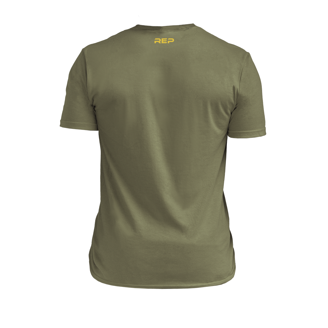 The REP Fitness Worldwide Tri-Blend Crew T-Shirt in Heather Olive/Gray back