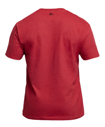 The REP Fitness Men's Bulk Up Heavyweight Crew T-Shirt in Red/Black back