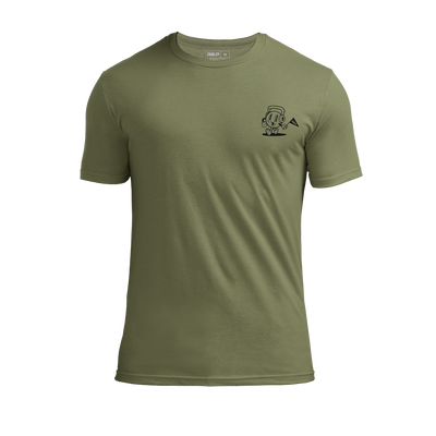 The REP Fitness Men's Feeling Swell Tri-Blend Crew T-Shirt in Heather Olive/Black front