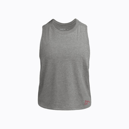 Heather Gray/Mauve Women's Peak Cropped Dual-Blend Tank