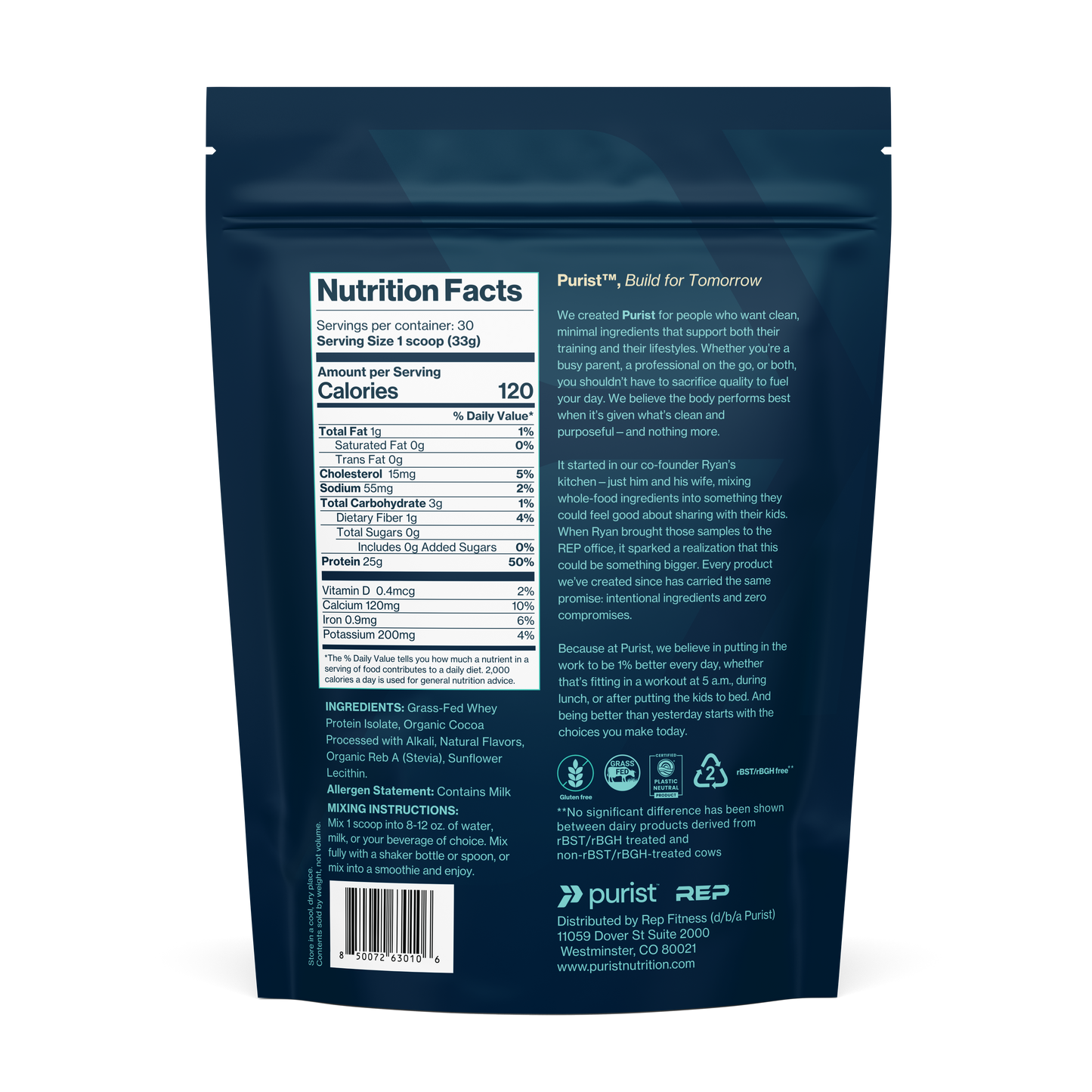 Purist® Grass-Fed Whey Protein Powder
