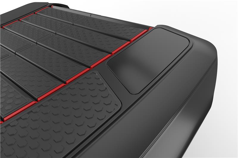 Close up of the back end of the curved belt on the REP® Strive Series Curved Treadmill