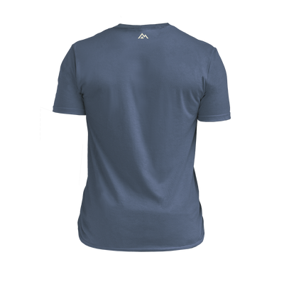 The REP Fitness Men's Daily Driver 2.0 USA Tri-Blend Crew T-Shirt in Heather Navy/White back