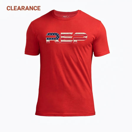 The REP Fitness Men's Daily Driver 2.0 USA Tri-Blend Crew T-Shirt in Heather Red/White in Clearance