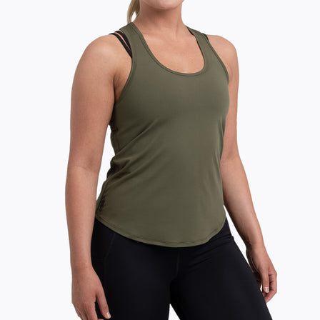 Athlete wearing an olive REP Women’s Clio Tank Top.