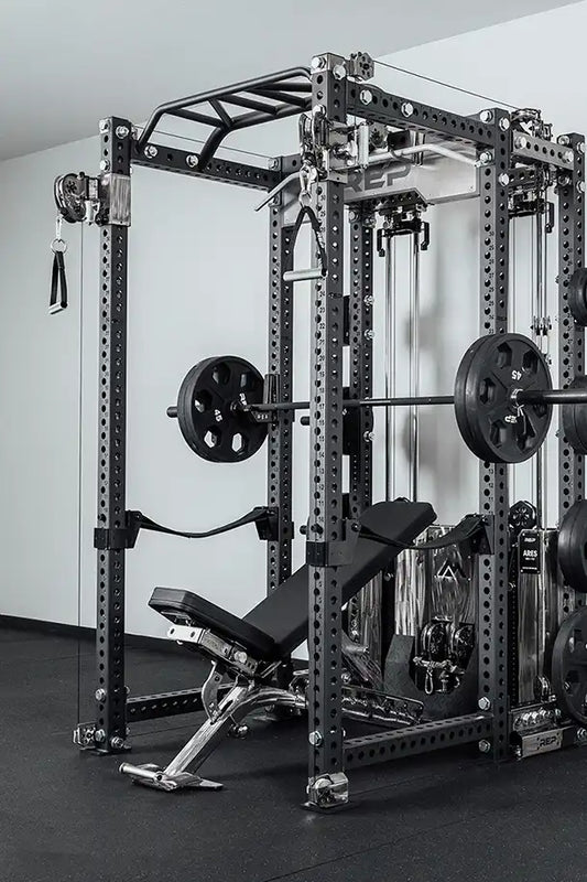 Racks & Rigs. PR-5000 Rack with Ares 2.0 attachment in a gym setting
