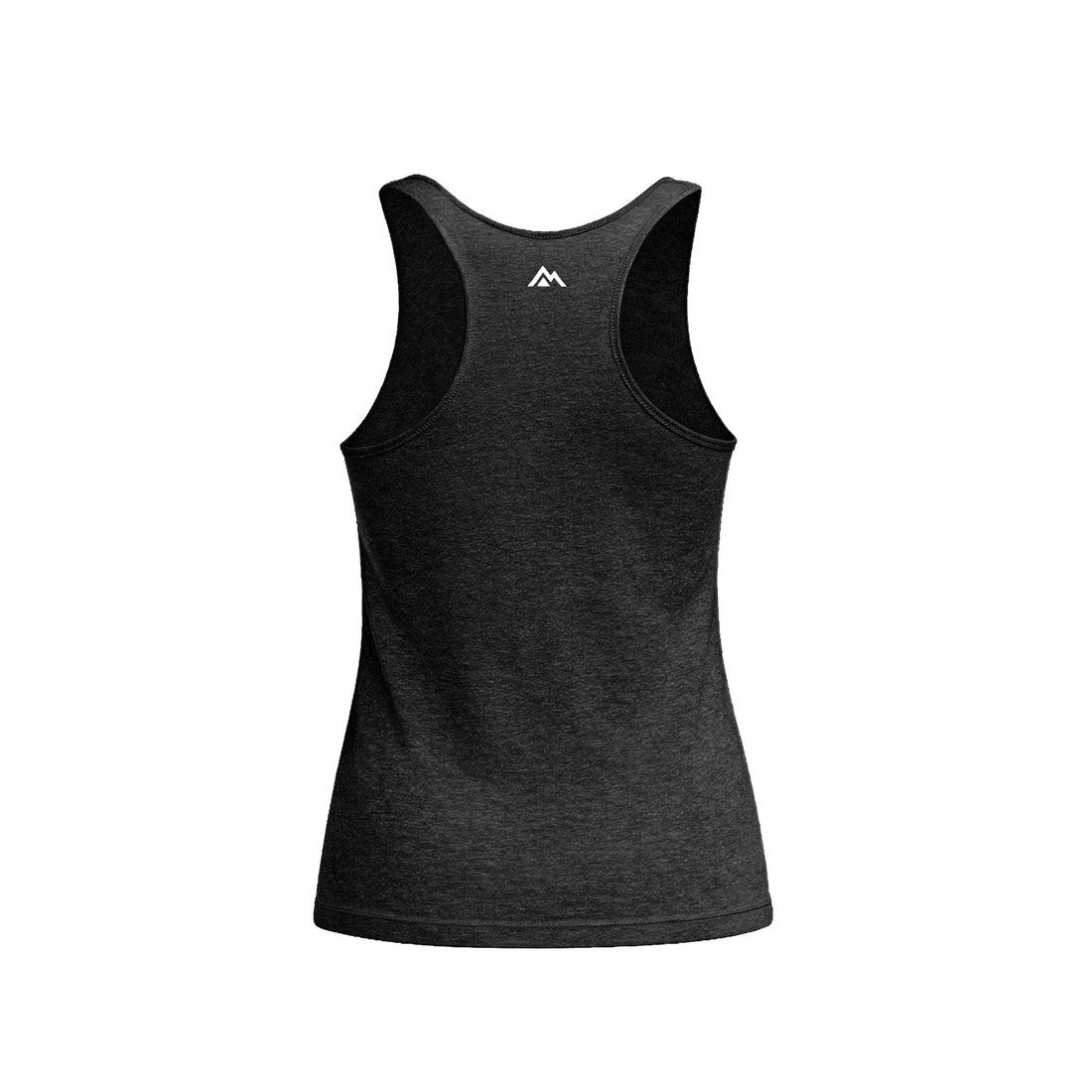 The REP Fitness Women's Daily Driver Tri-Blend Tank in Heather Black/White back