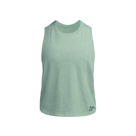 Heather Sage/Sage Women's Peak Cropped Dual-Blend Tank