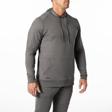 The REP Fitness Men's Apollo Hoodie in Heather Cool Gray front